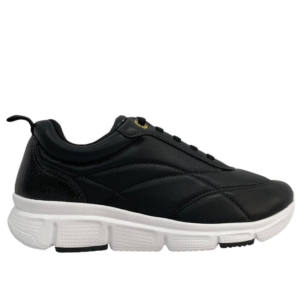 Tênis Comfort Flex Feminino Casual Detalhes Dourados