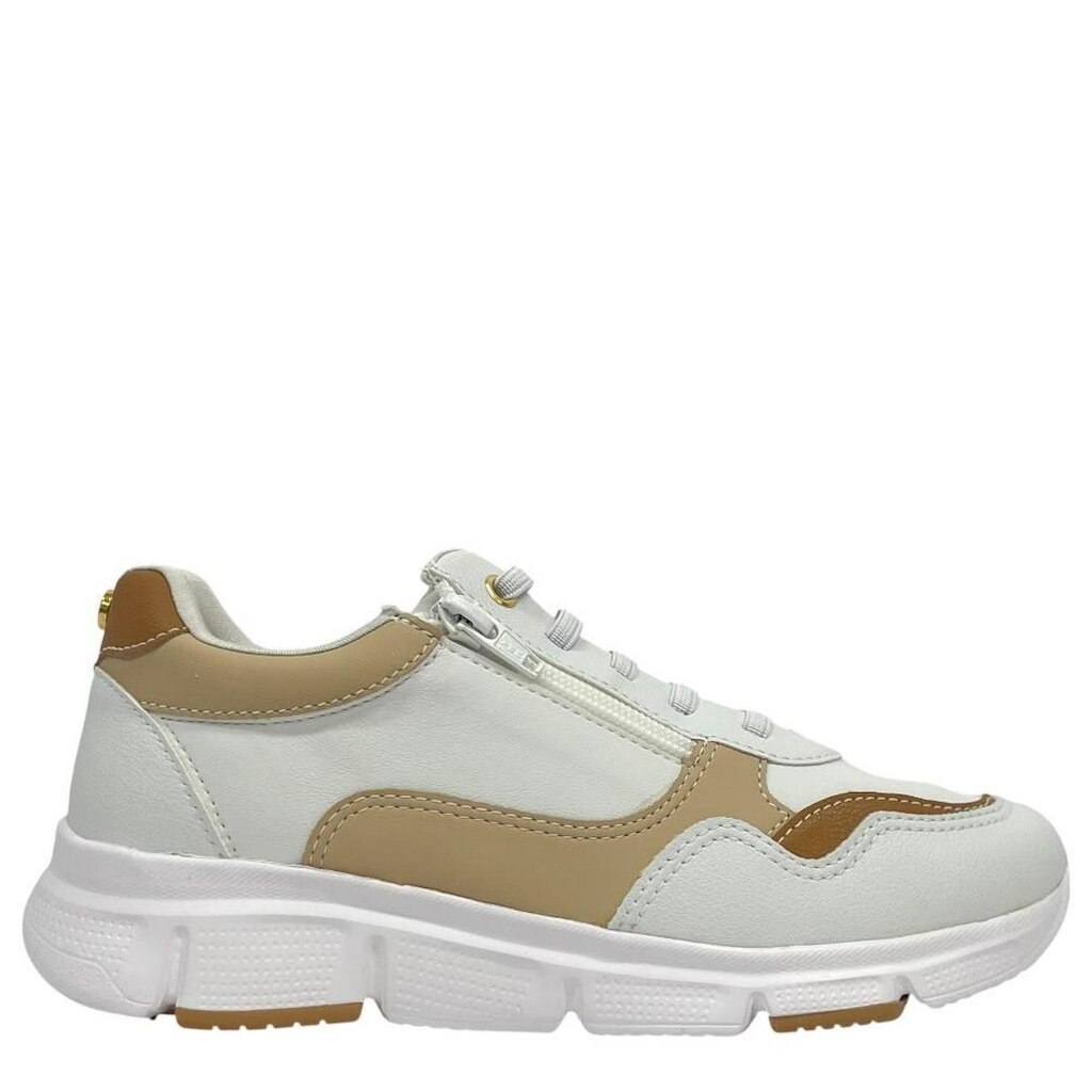 Tênis Comfortflex Feminino Casual Cadarço Elástico e Zíper