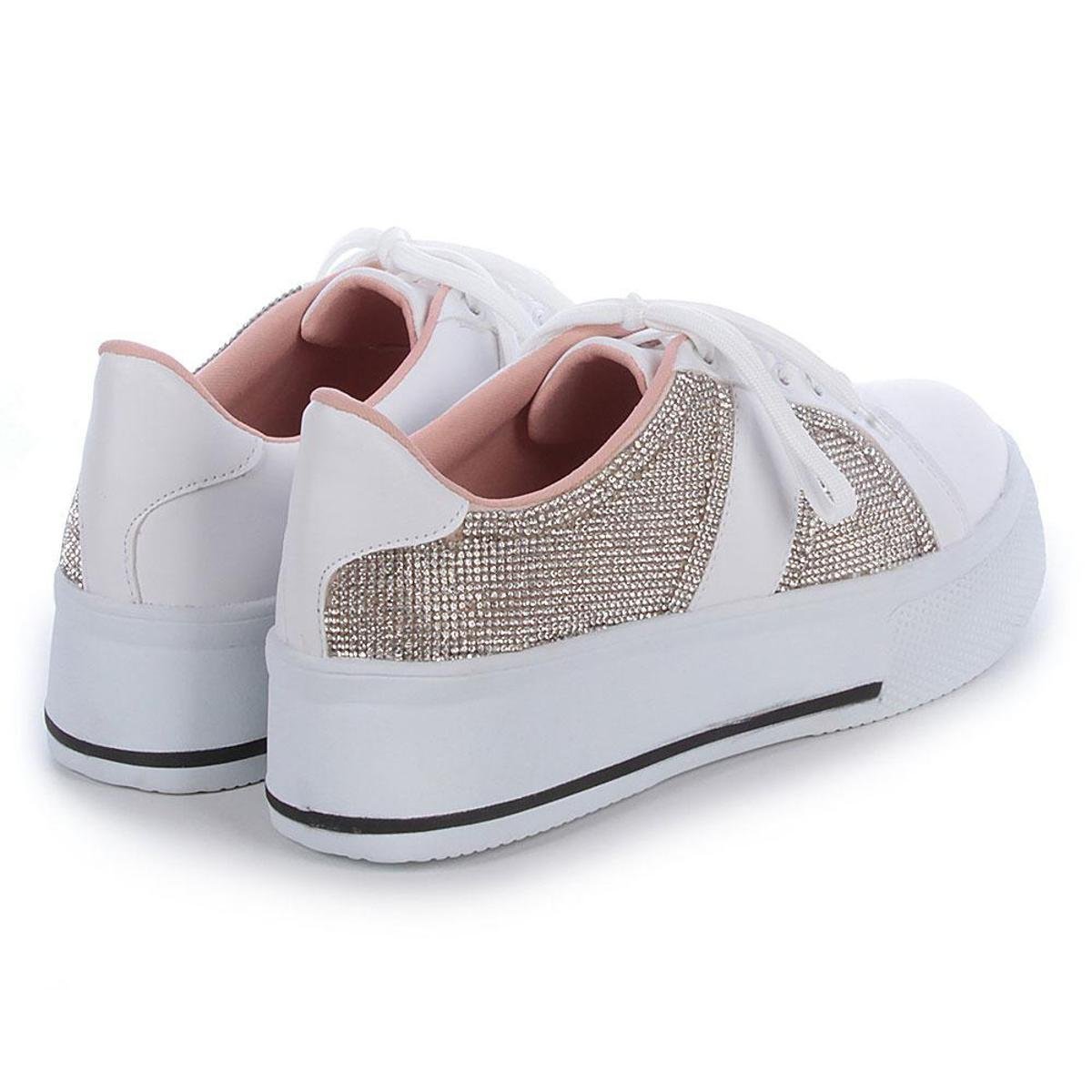 Tênis Contramão Infantil Menina Cadarço Strass Estilo Luxo Zattini