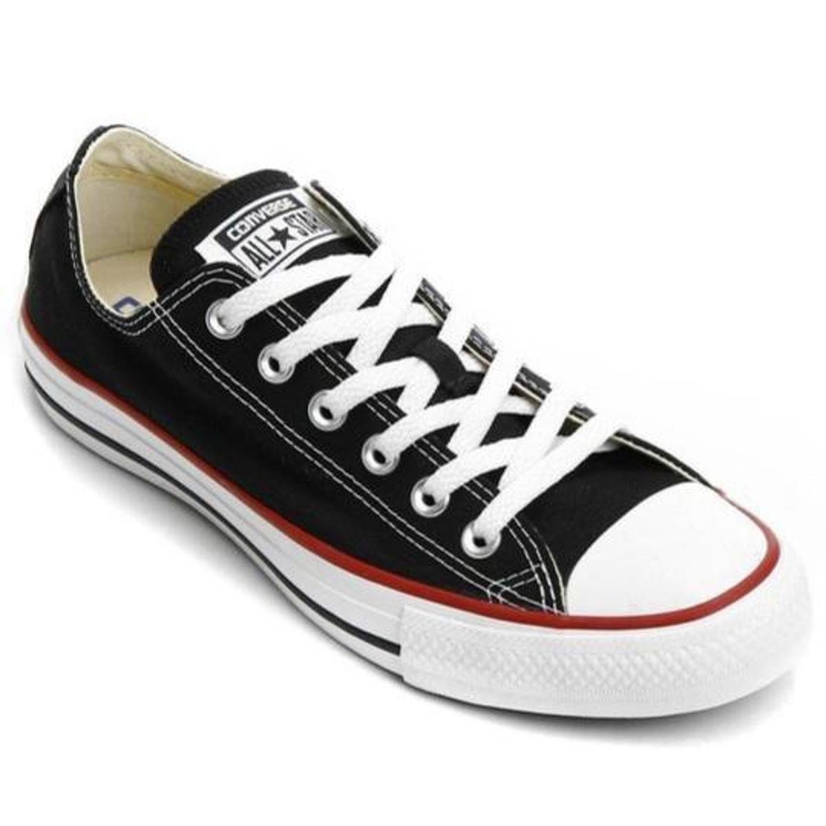 Tênis Converse All Star Ct As Core Ox - Preto+Vermelho Menor preço em Tênis Converse All Star Ct As Core Ox - Preto+Vermelho