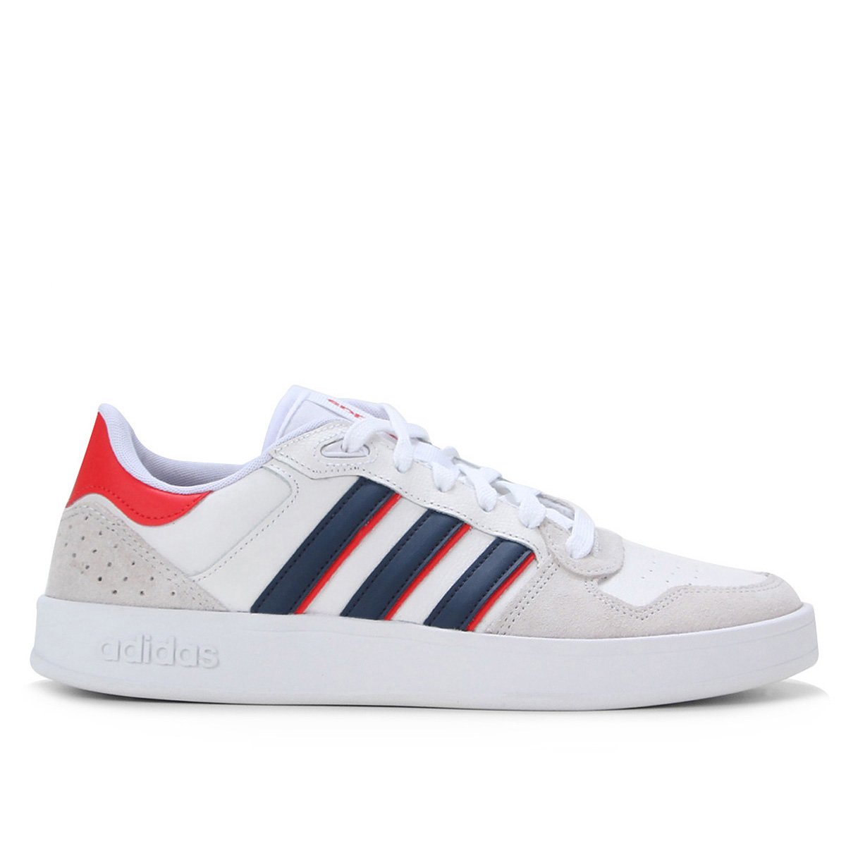 Tênis Couro Adidas Breaknet Plus Masculino - Branco+Azul é ruim? Tênis Couro Adidas Breaknet Plus Masculino - Branco+Azul é boa?