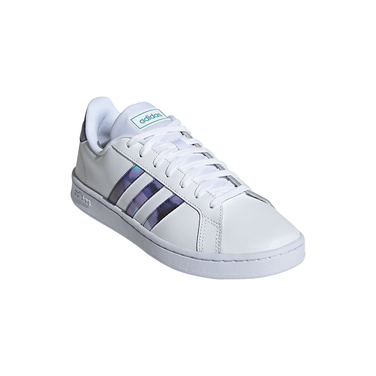 Tênis Couro Adidas Grand Court U4U Feminino - Branco+Roxo é ruim? Tênis Couro Adidas Grand Court U4U Feminino - Branco+Roxo é boa?