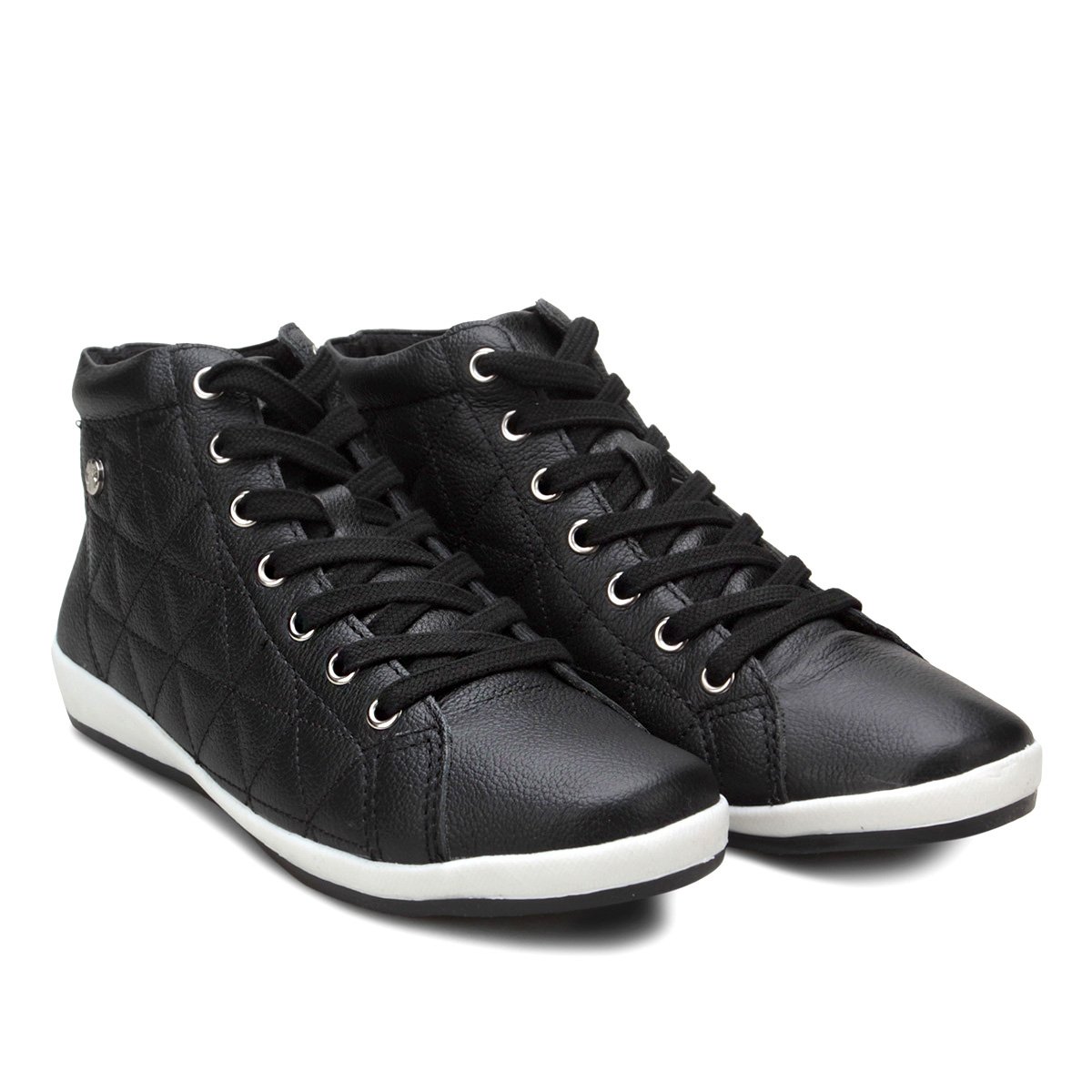 tênis cano alto couro