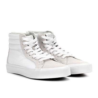 Tênis Couro Cano Alto Colcci Camurça Vulcanizado Estampado Feminino -  Branco | Zattini