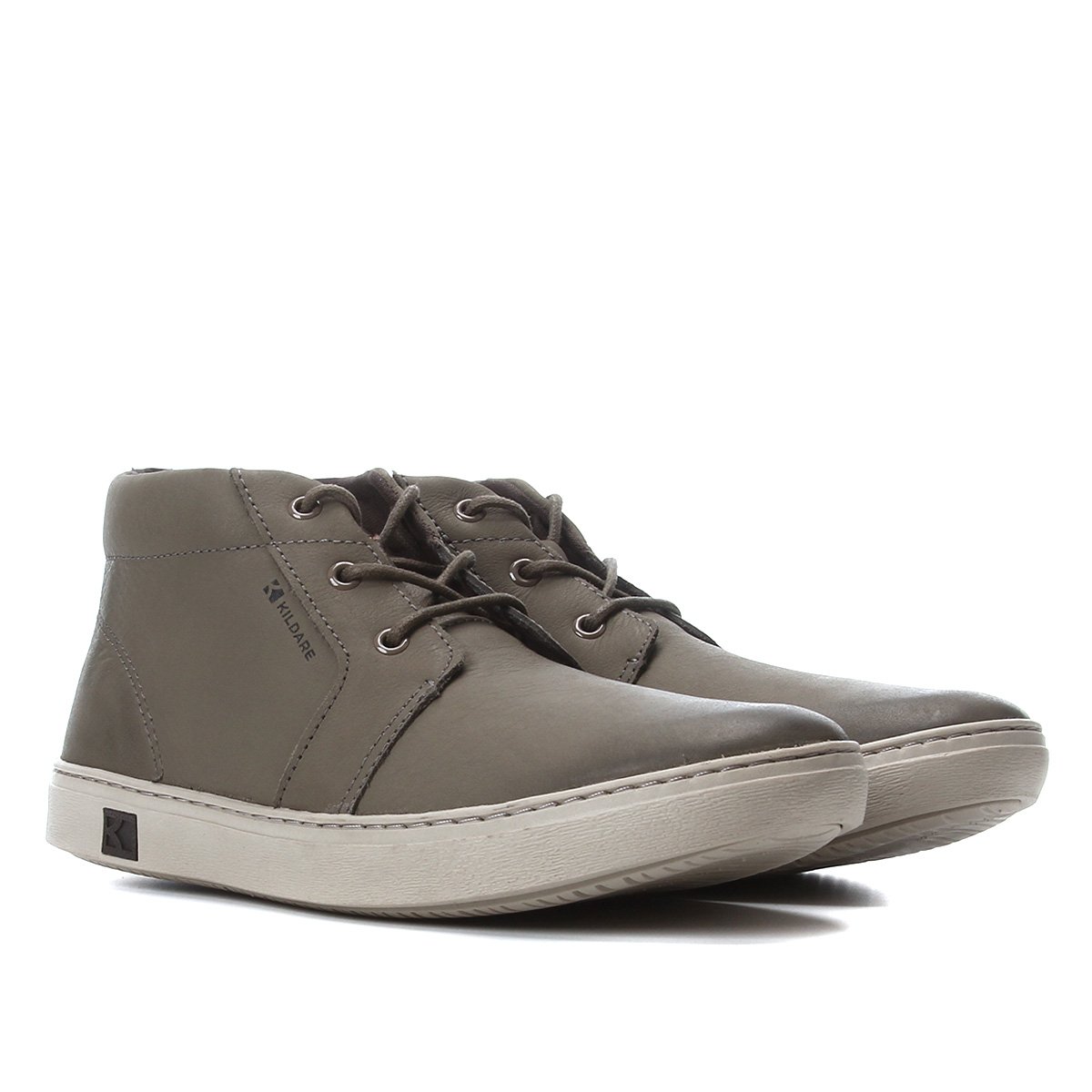 Tênis Couro Cano Alto Kildare Montello Masculino - Cinza | Zattini