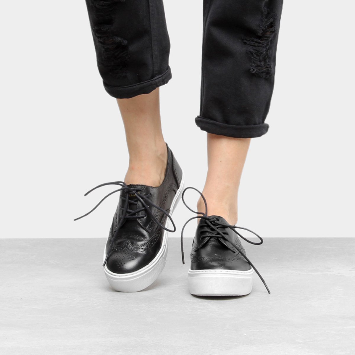 tênis couro cavalera high preto