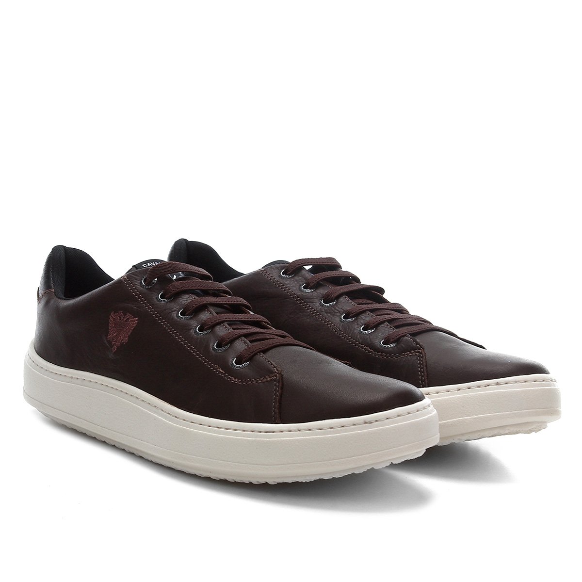 Tênis Couro Cavalera Fernando Masculino - Marrom+Preto Menor preço em Tênis Couro Cavalera Fernando Masculino - Marrom+Preto