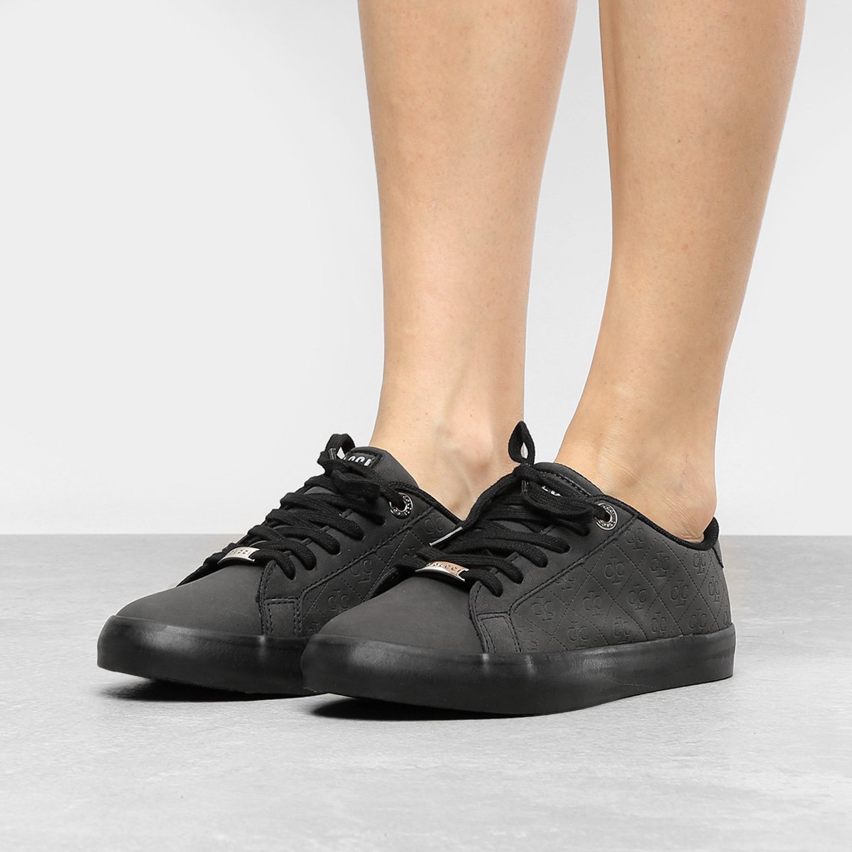 Tênis Couro Colcci Vulcanizado Monograma Feminino - Preto | Zattini
