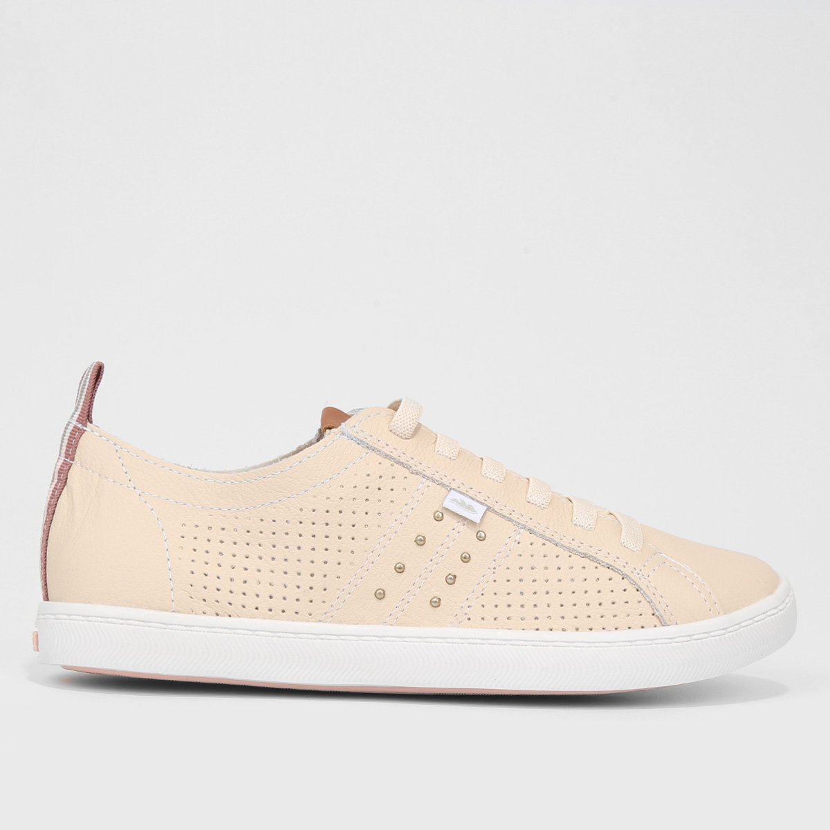 Tênis Couro Dakota Perfuros Feminino - Creme Menor preço em Tênis Couro Dakota Perfuros Feminino - Creme