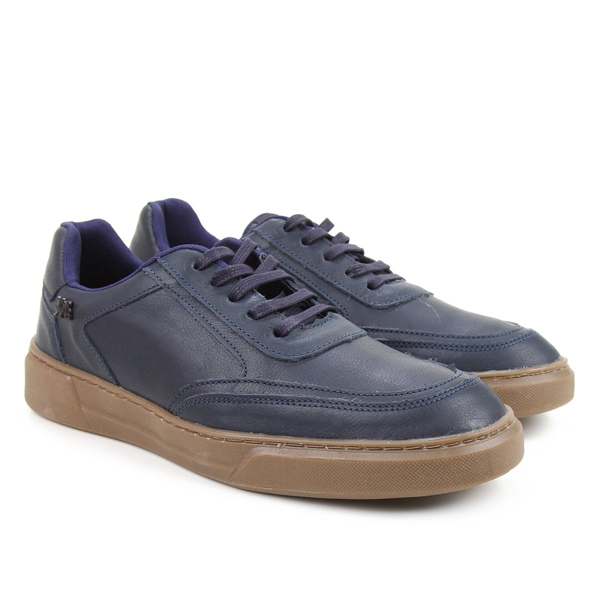 Tênis Couro Ecko Aplicação Logo Masculino - Marinho+Off White Menor preço em Tênis Couro Ecko Aplicação Logo Masculino - Marinho+Off White