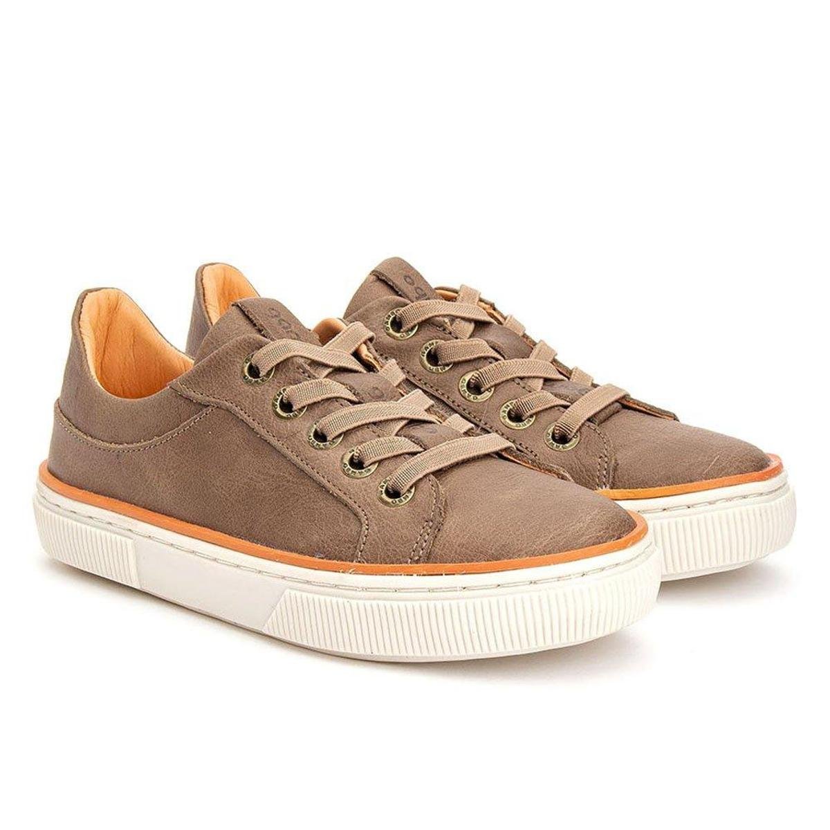 tenis couro masculino marrom