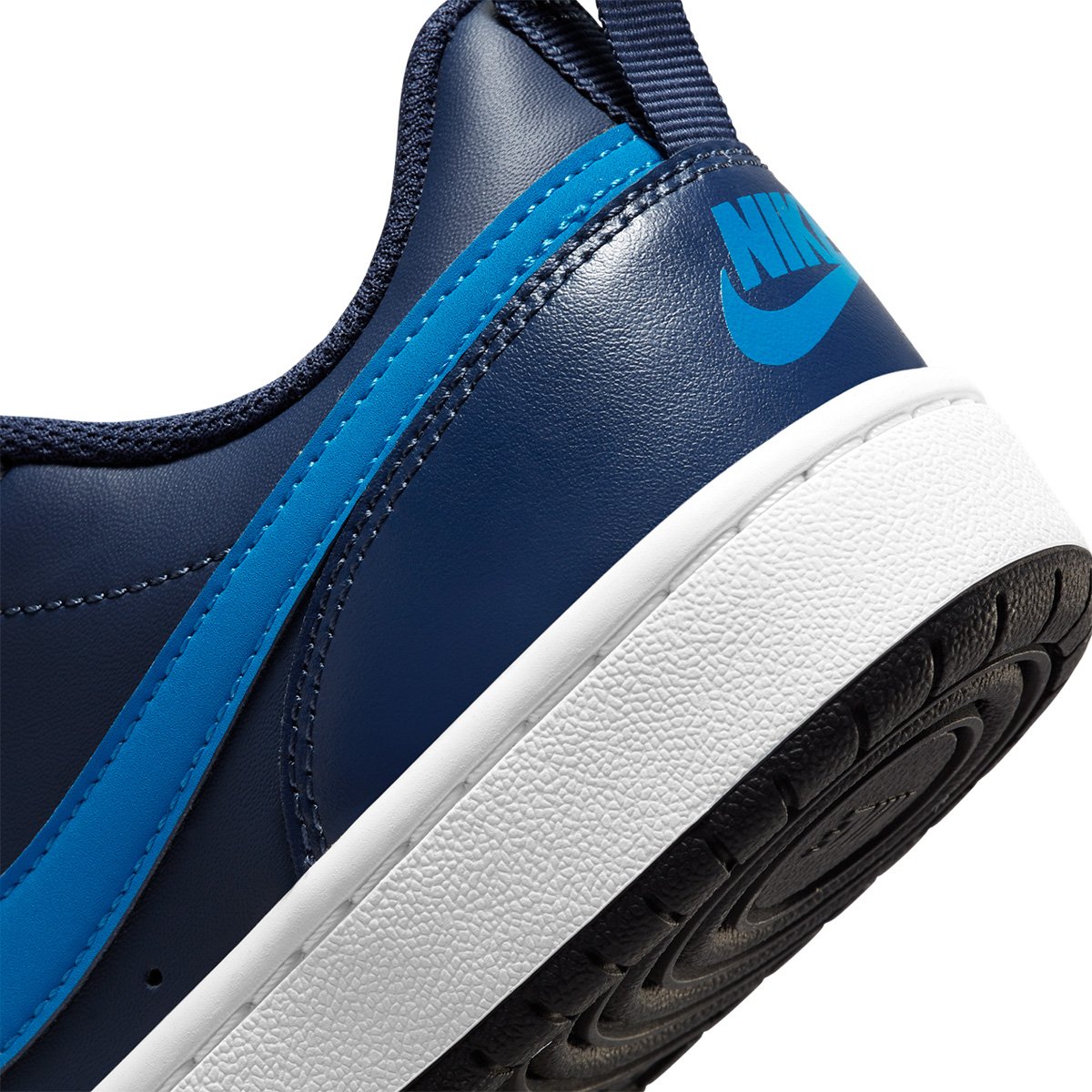 Tênis Couro Infantil Nike Court Borough Low 2 - Marinho+Azul | Zattini