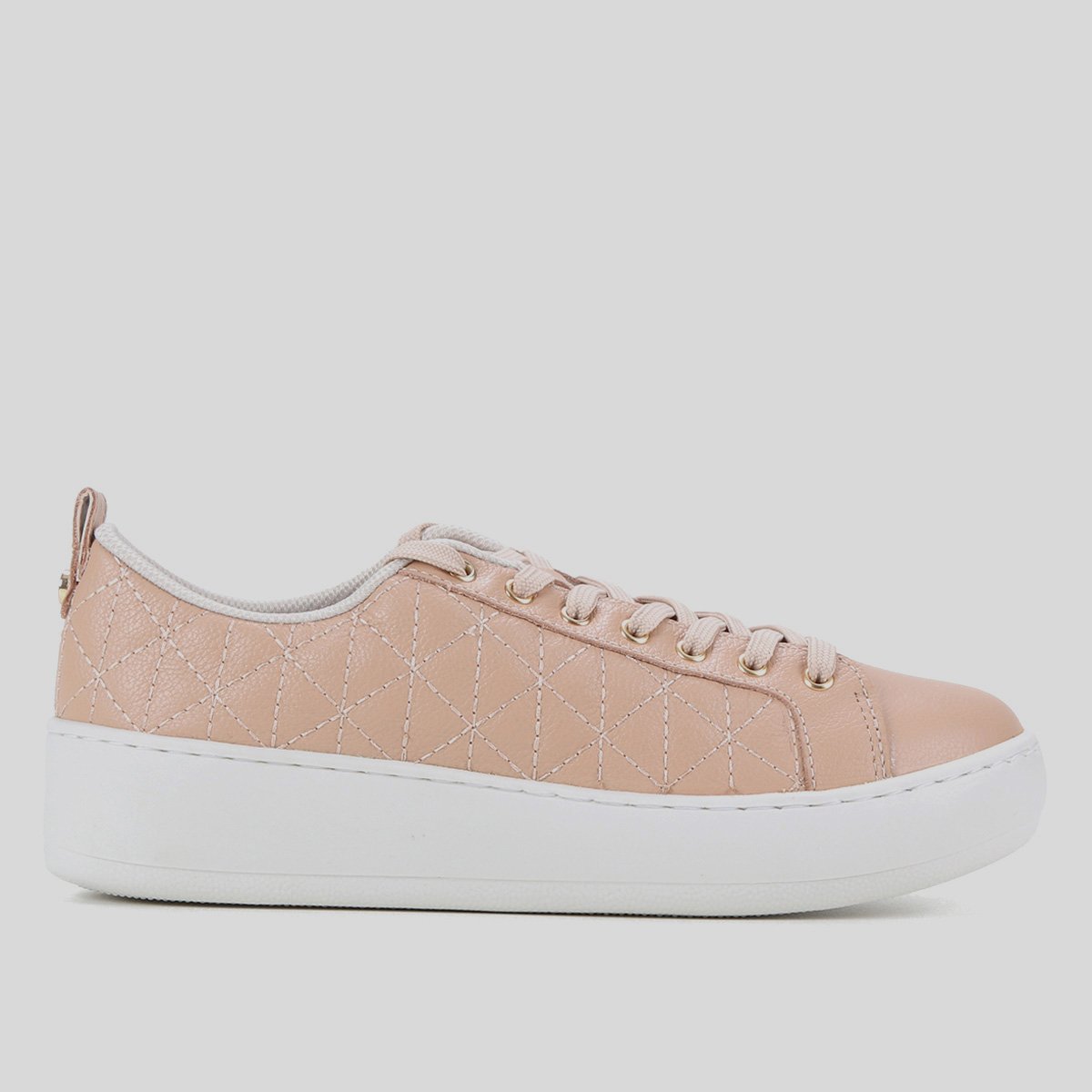 Tênis Couro Jorge Bischoff Flatform Matelassê Feminino - Nude Menor preço em Tênis Couro Jorge Bischoff Flatform Matelassê Feminino - Nude