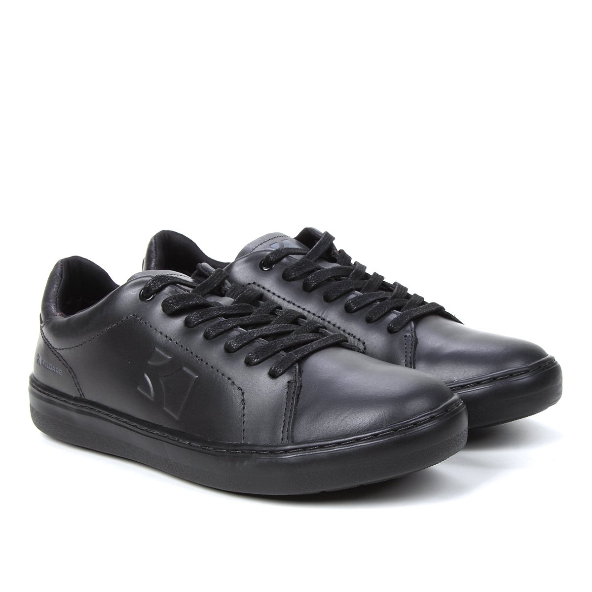 Tênis Couro Kildare Lander Masculino - Preto+Chumbo Menor preço em Tênis Couro Kildare Lander Masculino - Preto+Chumbo