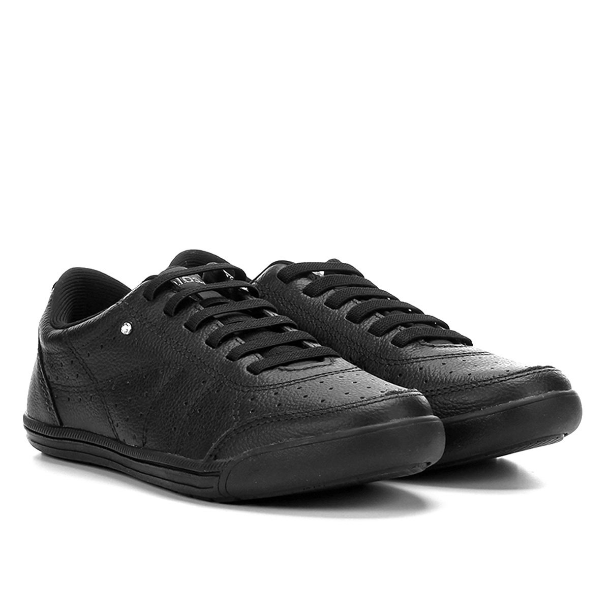 Tênis Couro Kolosh Cadarço Elástico Furinhos Feminino - Preto Menor preço em Tênis Couro Kolosh Cadarço Elástico Furinhos Feminino - Preto