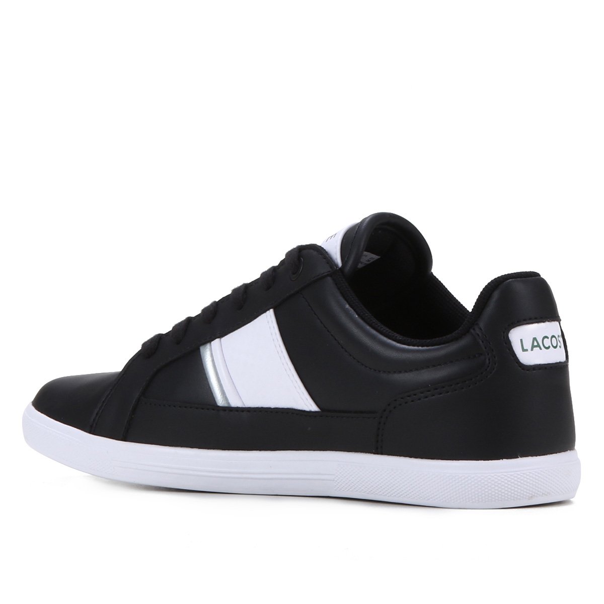 Tênis Couro Lacoste Europa Masculino - Preto | Zattini