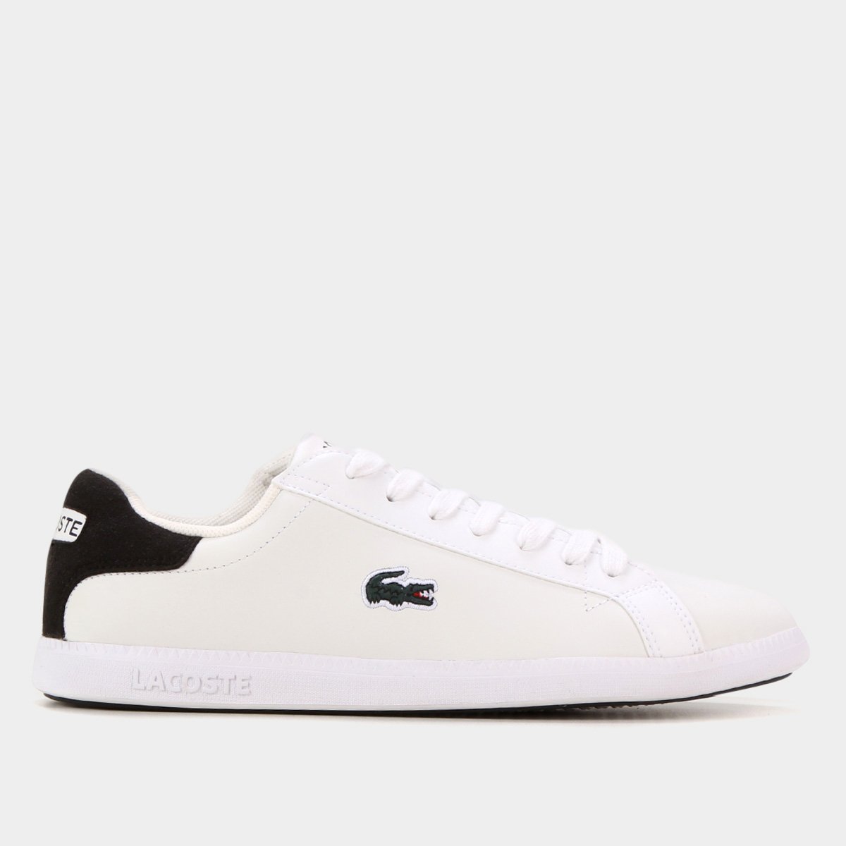 Tênis Couro Lacoste Graduate Masculino - Branco+Preto é ruim? Tênis Couro Lacoste Graduate Masculino - Branco+Preto é boa?