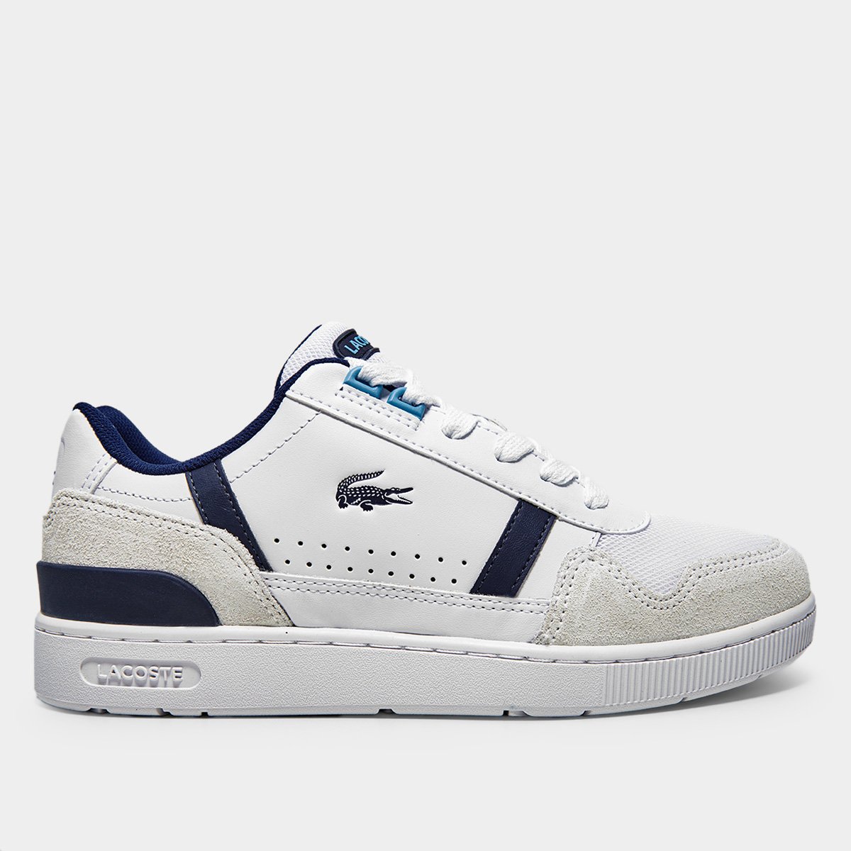 Tênis Couro Lacoste T-Clip Masculino Menor preço em Tênis Couro Lacoste T-Clip Masculino