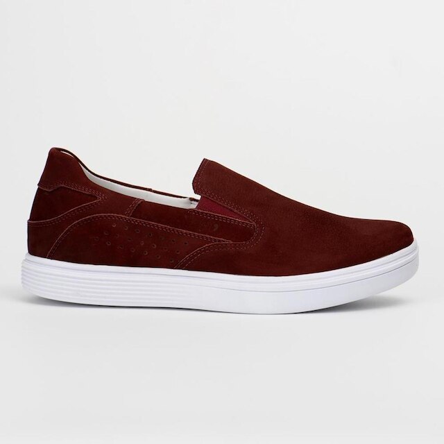 Tênis Couro Masculino Slip on Calce Fácil Conforto