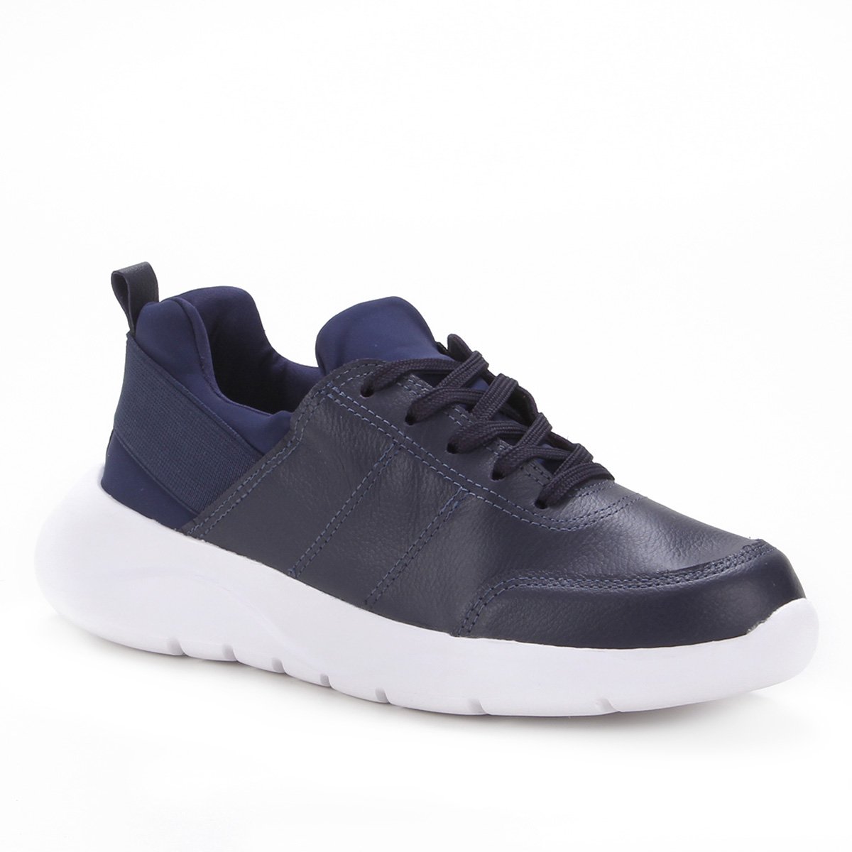 Tênis Couro Shoestock Comfy Elástico Feminino - Marinho Menor preço em Tênis Couro Shoestock Comfy Elástico Feminino - Marinho