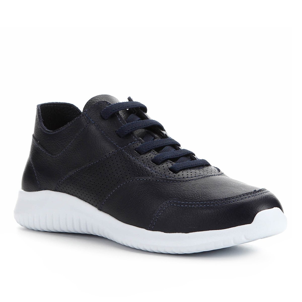 Tênis Couro Shoestock Jogging Confort Feminino - Marinho Menor preço em Tênis Couro Shoestock Jogging Confort Feminino - Marinho