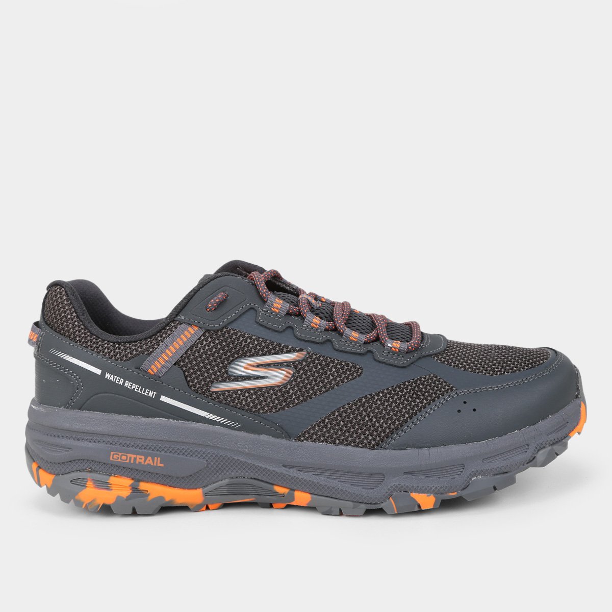 Tênis Couro Skechers Go Run Trail Altitude Marble Rock 2.0 Masculino - Cinza+Laranja Menor preço em Tênis Couro Skechers Go Run Trail Altitude Marble Rock 2.0 Masculino - Cinza+Laranja