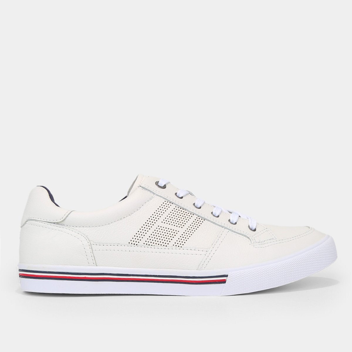 Tênis Couro Tommy Hilfiger Harrington 21A Masculino - Branco Menor preço em Tênis Couro Tommy Hilfiger Harrington 21A Masculino - Branco