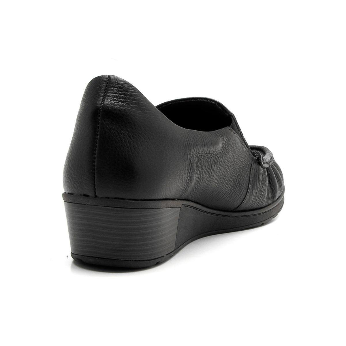 Tênis Couro Usaflex Pesponto Conforto Feminino - Preto - 38 - Preto |  Zattini