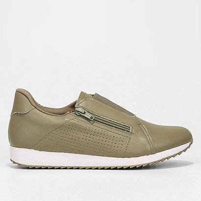 Tênis Couro Usaflex Zíper Feminino - Feminino