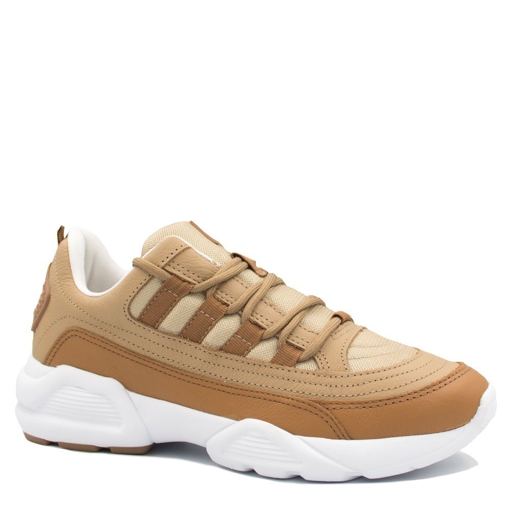 tênis couro chunky cravo & canela