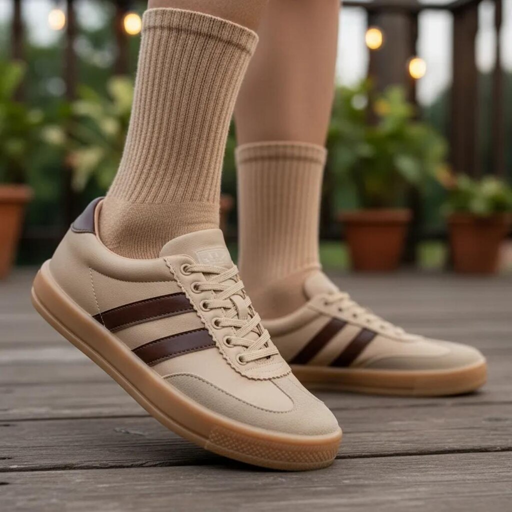Tênis Creme Casual Byara Feminino Base Confortável De Amarrar