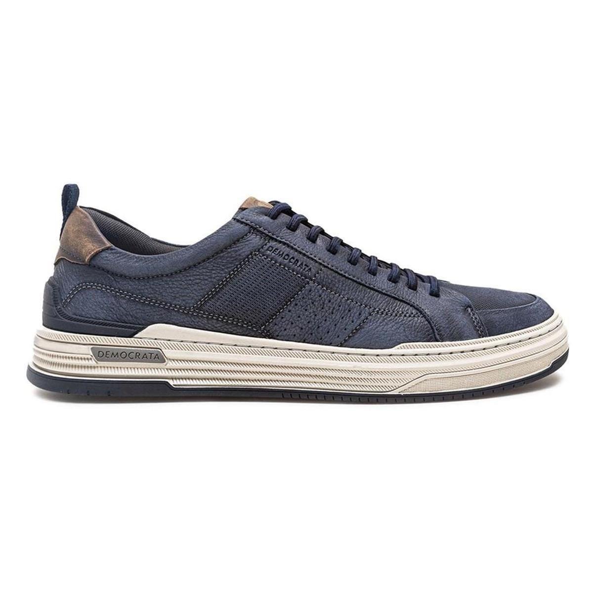 Tênis De Couro Democrata Masculino Denim Mike 240601 Menor preço em Tênis De Couro Democrata Masculino Denim Mike 240601