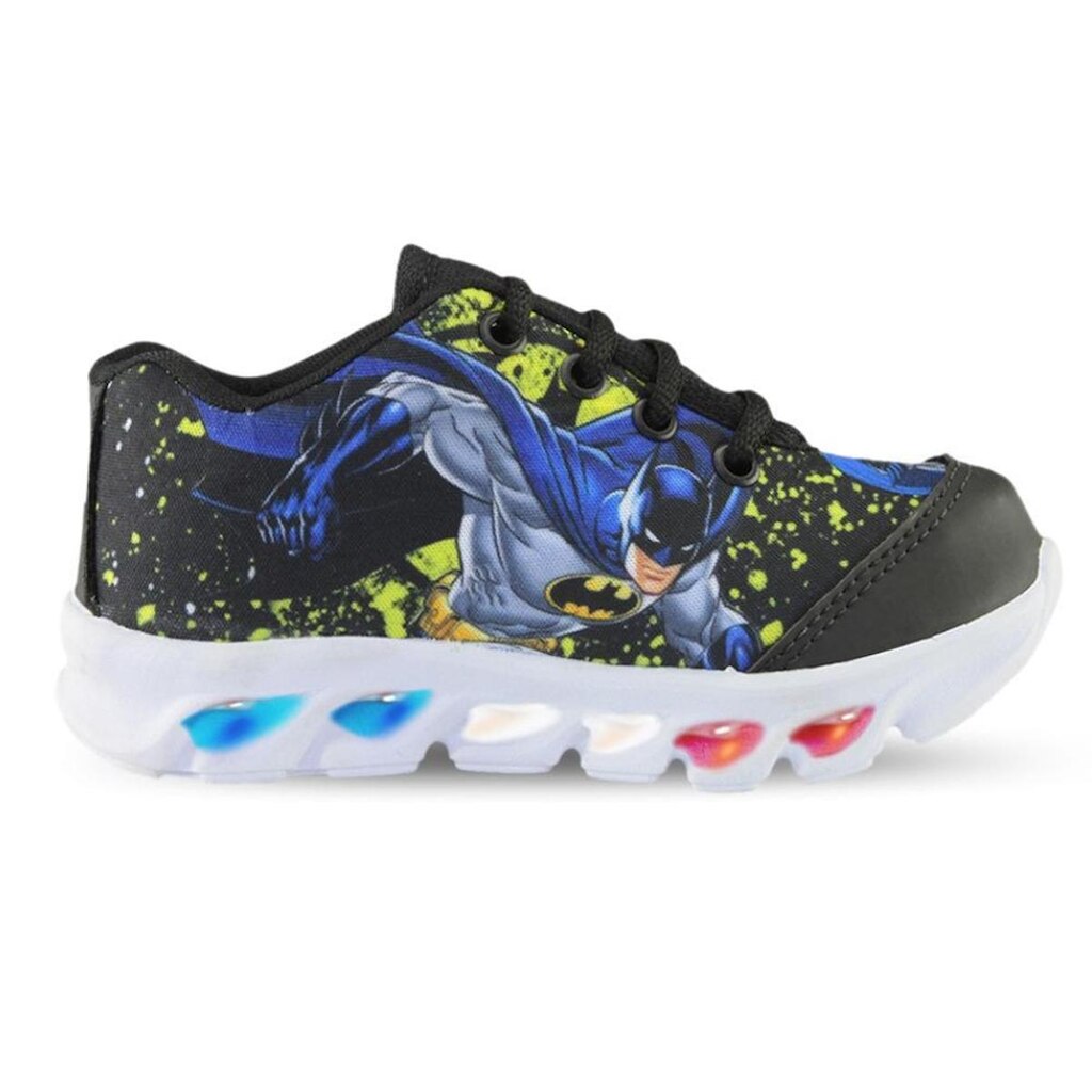 tenis de led infantil masculino batman com luzinha meninos