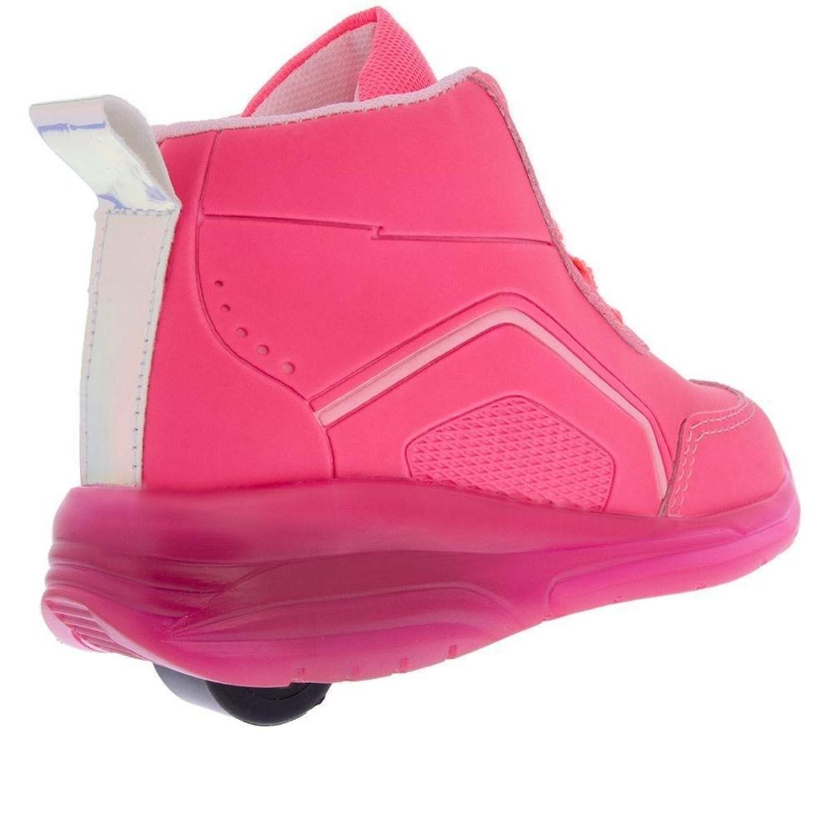 Cano Alto Tenis De Led Com Rodinha Infantil Tênis De Rodinha