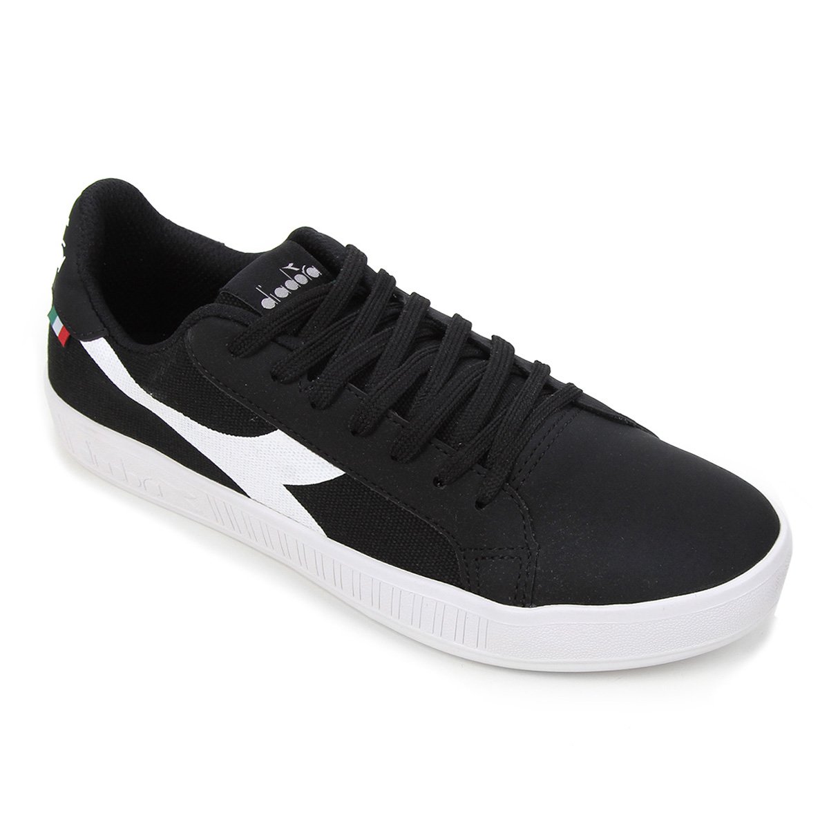 Tênis Diadora Game Canvas Masculino - Preto+Branco Menor preço em Tênis Diadora Game Canvas Masculino - Preto+Branco