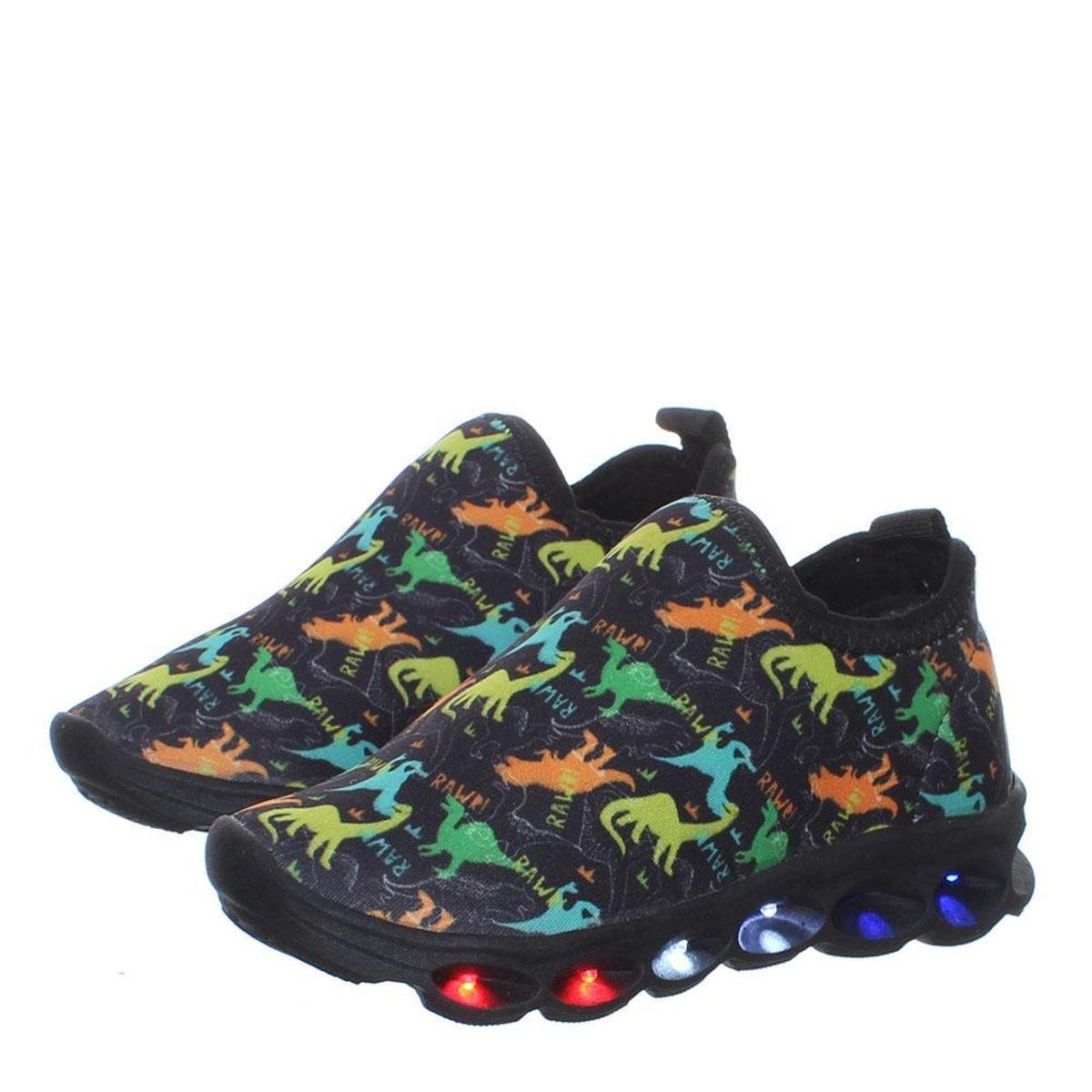 Tenis Dinossauro Infantil Menino Calçado De Luzinha Luz Led Que