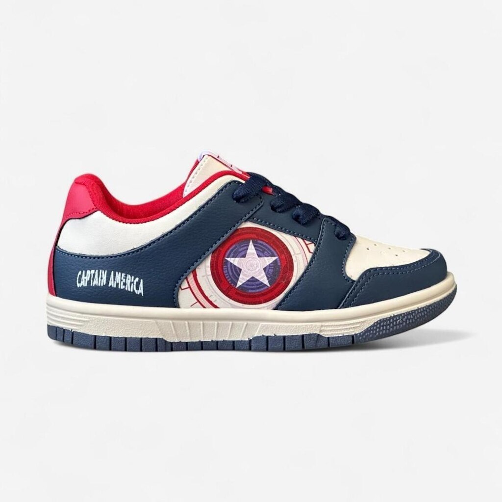 Tênis Disney Marvel Capitão América Infantil Branco