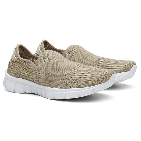 Tênis Elastico Valentina K Ajustável Design Feminino - Bege