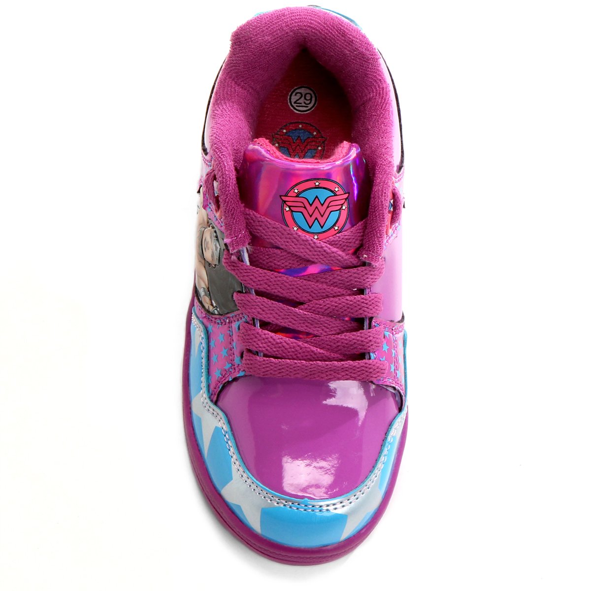 tênis de rodinha da mulher maravilha