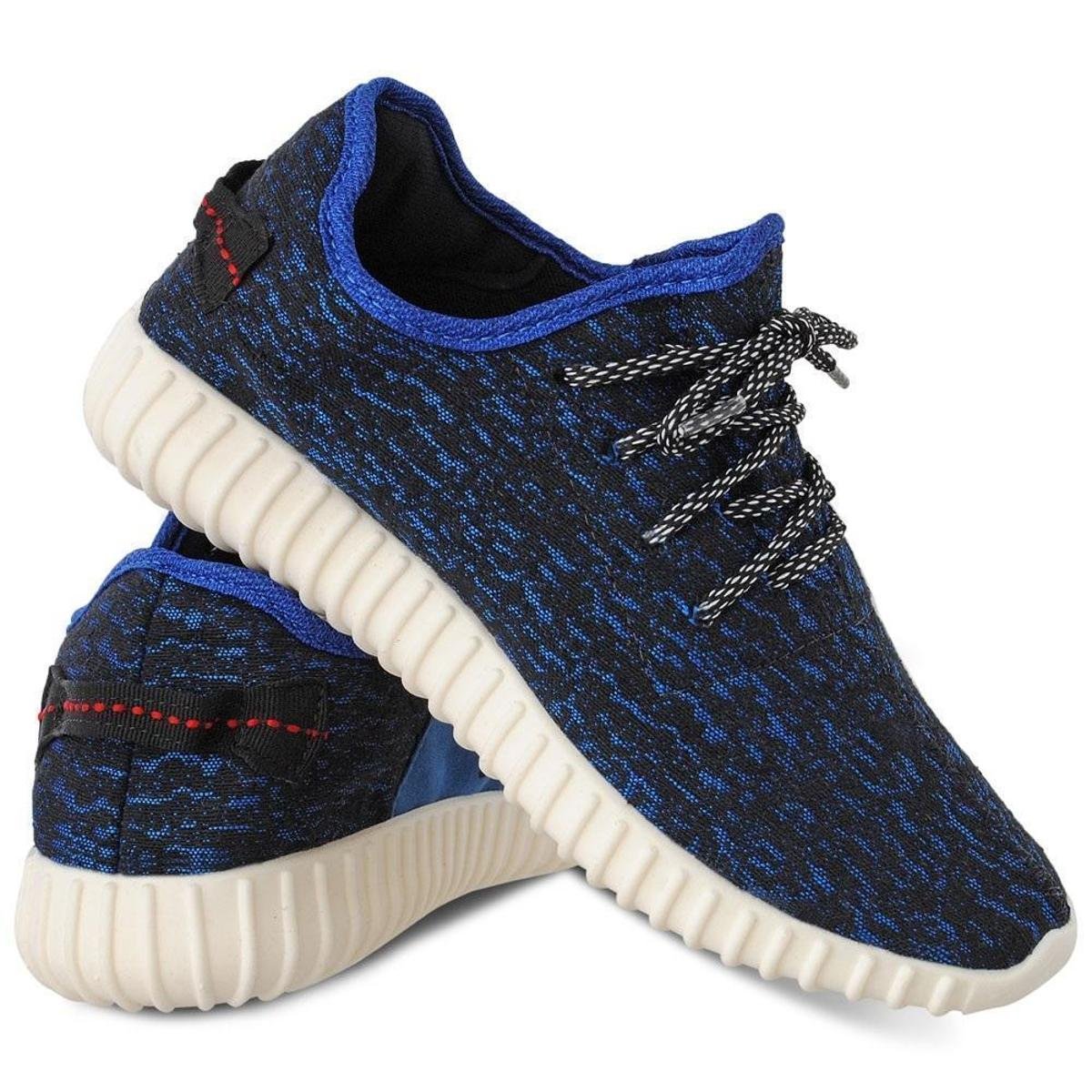 Tênis Esporte Caminhada Masculino Leve Liso Confortável com Sola Detalhada - Azul Menor preço em Tênis Esporte Caminhada Masculino Leve Liso Confortável com Sola Detalhada - Azul