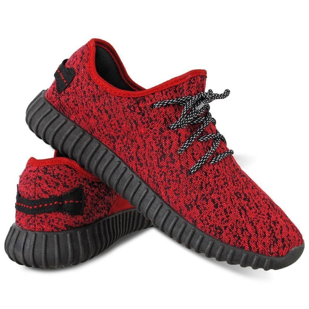 Tênis Esporte Caminhada Masculino Leve Liso Confortável com Sola Detalhada - Vermelho Menor preço em Tênis Esporte Caminhada Masculino Leve Liso Confortável com Sola Detalhada - Vermelho