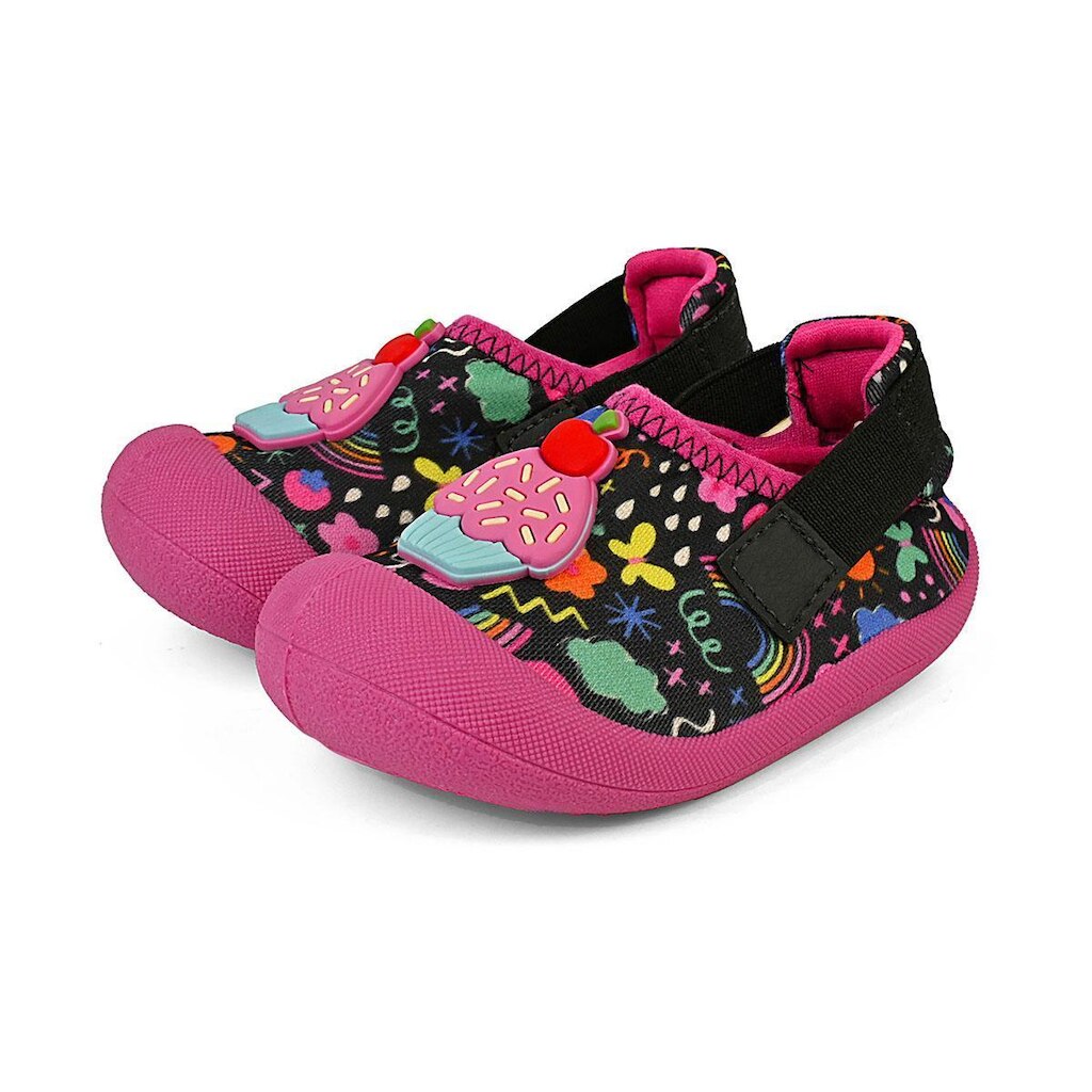 Tênis Esportivo Babuche Infantil Bebê Menina Sapatinho Antiderrapante Pink Colorido Cupcake Mzkid