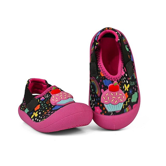 Tênis Esportivo Babuche Infantil Bebê Menina Sapatinho Antiderrapante Pink Colorido Cupcake Mzkid