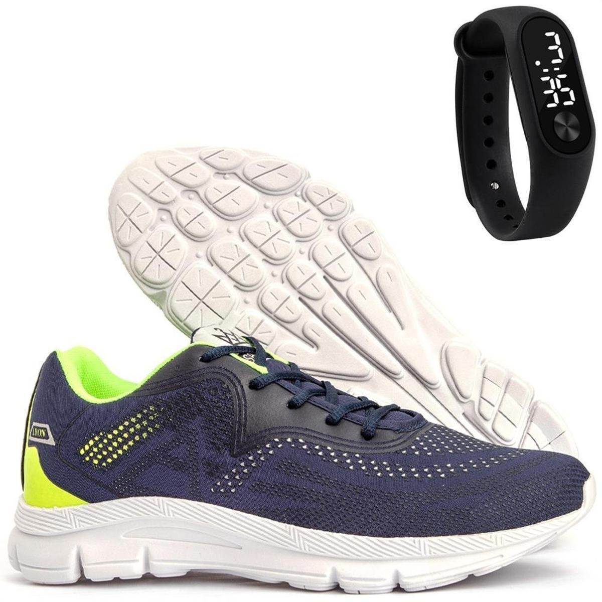 Tênis Esportivo Preto Masculino Academia e Corrida + Relógio Menor preço em Tênis Esportivo Preto Masculino Academia e Corrida + Relógio