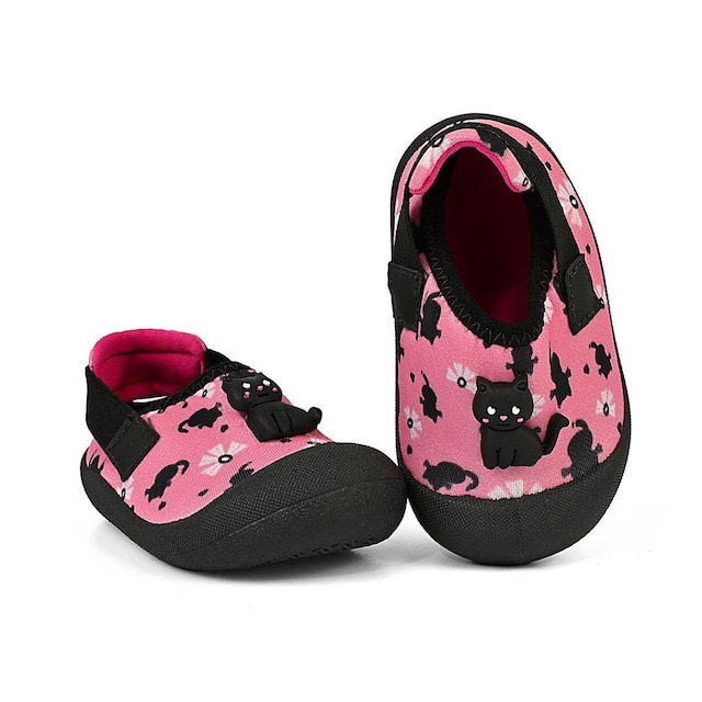 Tênis Esportivo Slip On Bebê Babuche Infantil Menina Verão Antiderrapante Rosa Gatinha Mzkid