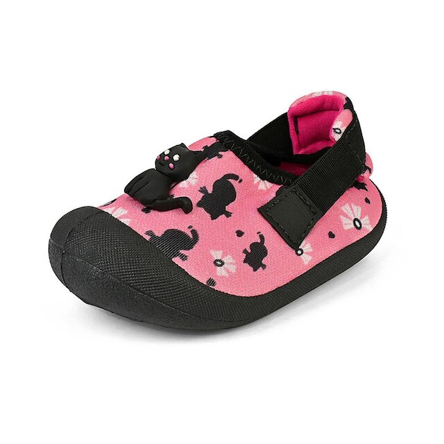 Tênis Esportivo Slip On Bebê Babuche Infantil Menina Verão Antiderrapante Rosa Gatinha Mzkid