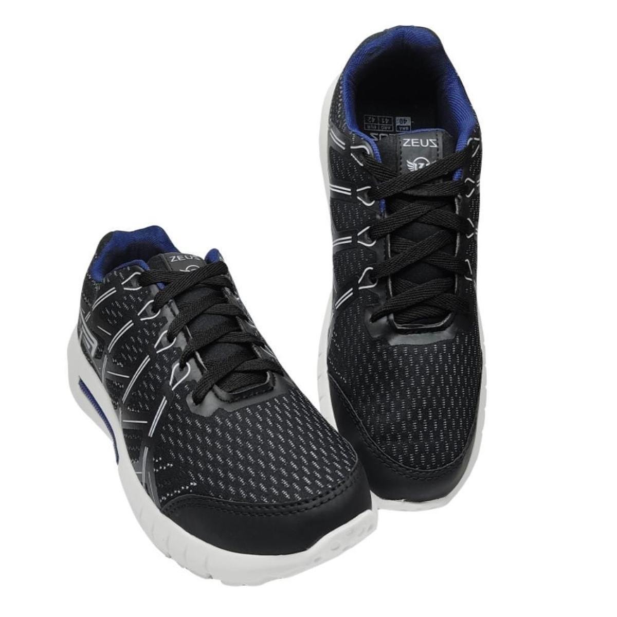 Menor preço em Tênis Esportivo Têxtil Masculino Estilo Conforto Leve - Preto+Marinho