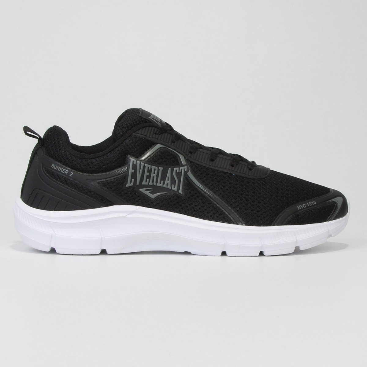 Tênis Everlast Bunker 2 Masculino - Preto+Cinza Menor preço em Tênis Everlast Bunker 2 Masculino - Preto+Cinza