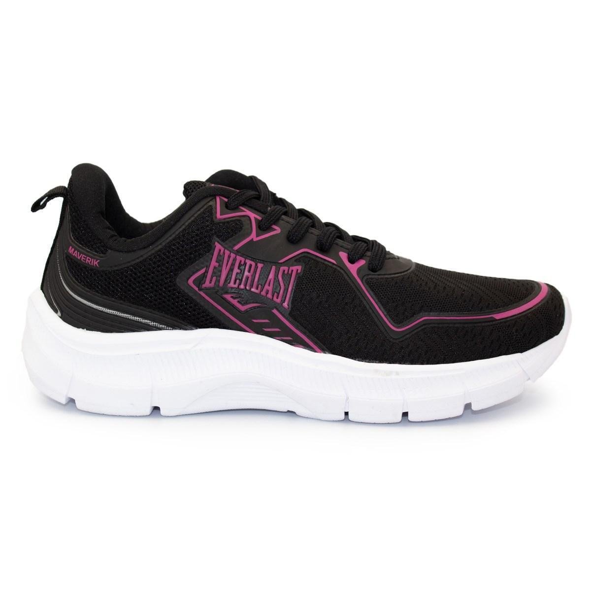 Tênis Everlast Feminino Maverik - Preto+Rosa Menor preço em Tênis Everlast Feminino Maverik - Preto+Rosa