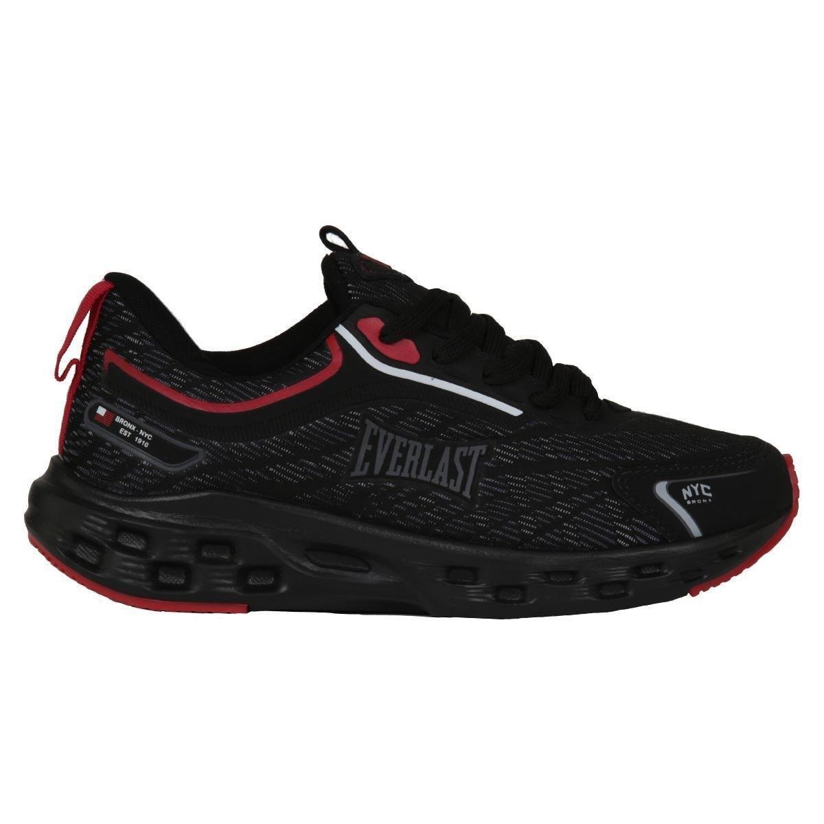 Tênis Everlast Raptor Masc Preto / Vermelho Menor preço em Tênis Everlast Raptor Masc Preto / Vermelho